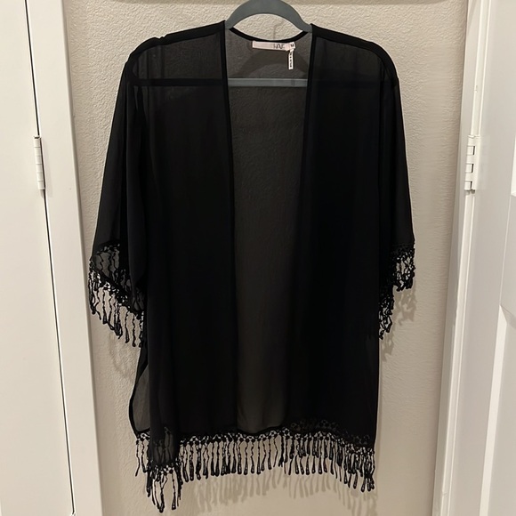 Mesh bikini coverup / summer cover up in black (size M) - Picture 1 of 4